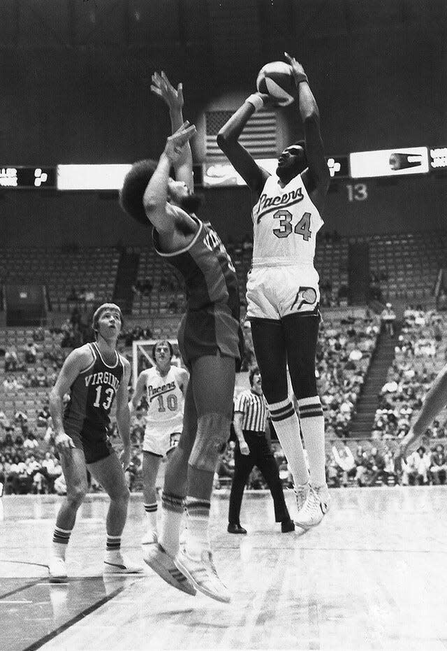 Charles Jordan, No. 34, played one season with the Pacers after a standout career at Shortridge High.