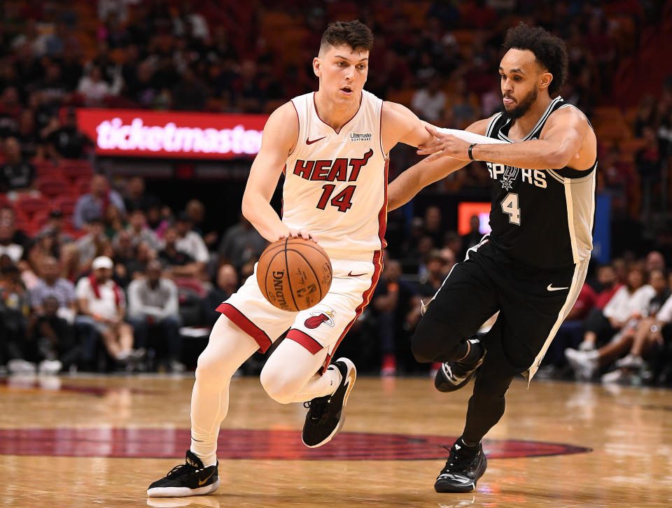 Tyler Herro dropped 18 points to lead Miami past San Antonio in its preseason debut on Tuesday night.