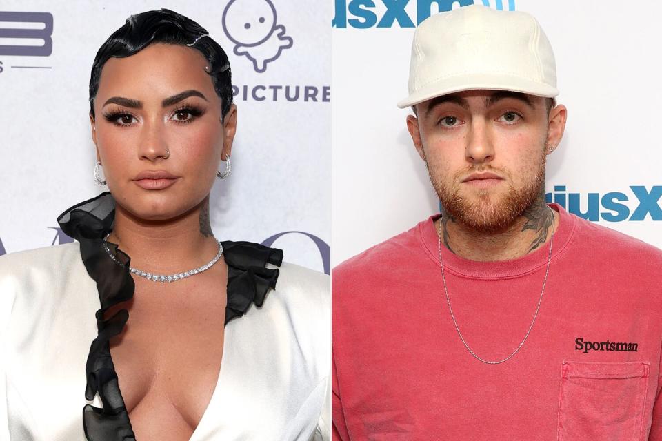 Demi Lovato attends the OBB Premiere Event for YouTube Originals Docuseries "Demi Lovato: Dancing With The Devil"; Mac MIller visits at SiriusXM Studio