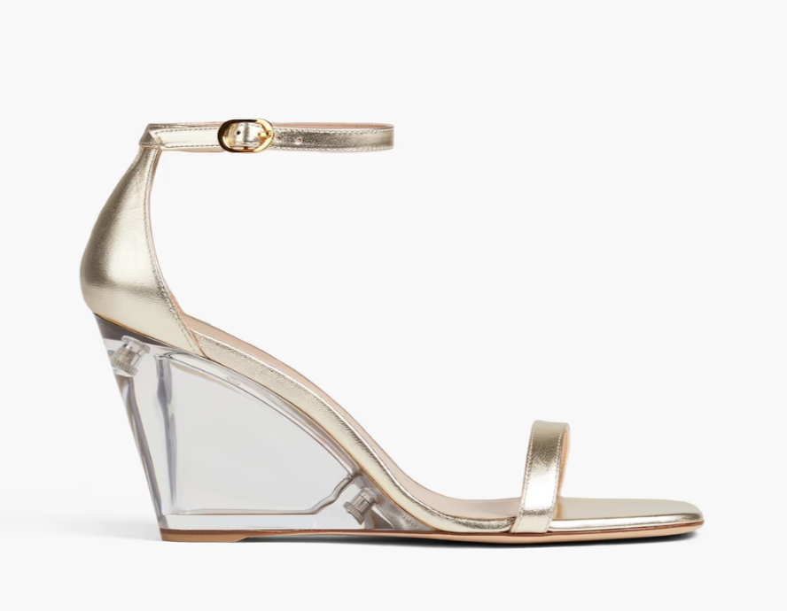 Stuart Weitzman Metallic leather sandals. (PHOTO: The Outnet)