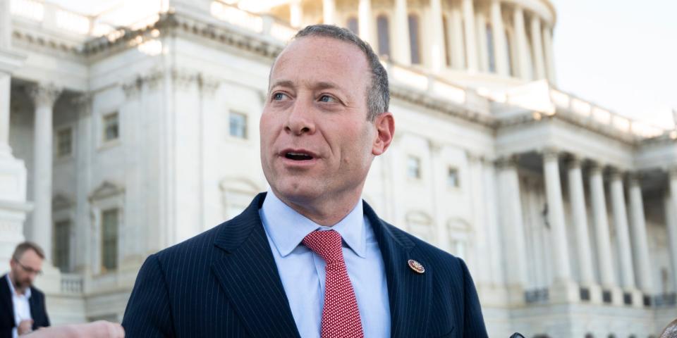 Democratic Rep. Josh Gottheimer of New Jersey outside the Capitol on October 21, 2021.