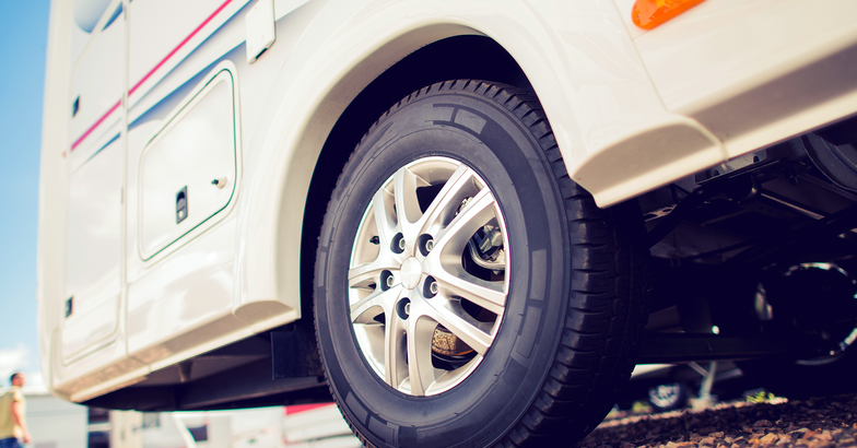 Closeup of RV tire