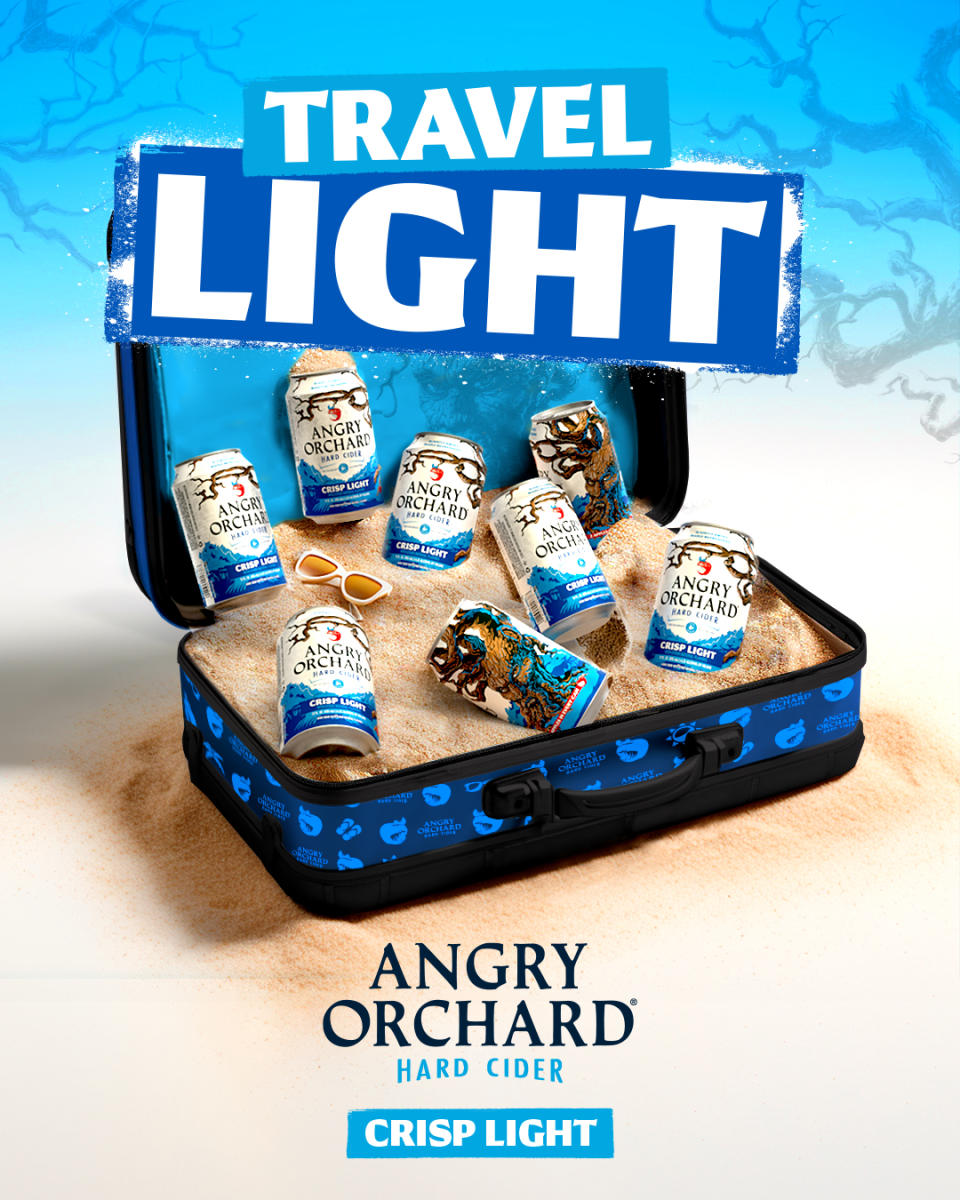 Lucky drinkers can ditch their heavy booze-filled travel bags for a fully stocked fridge of NEW Angry Orchard Crisp Light at their spring break destination