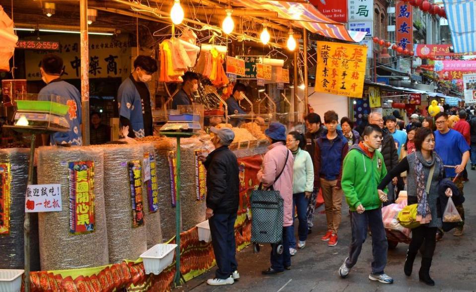 Dadaocheng district in Taipei is filled with street markets.