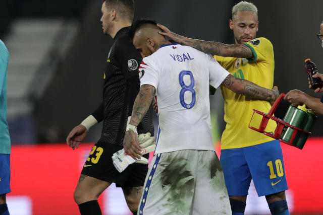 Brazil beats Chile at Copa America despite 2nd-half red card