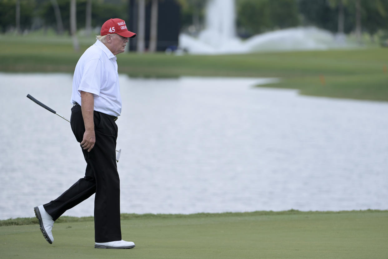 Former President Donald Trump at a golf tournament at Trump National Doral Miami in October 2022.