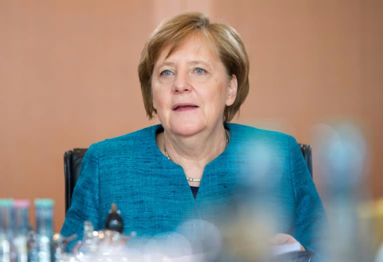 German Chancellor Angela Merkel has taken seat to lead the German government's weekly cabinet meeting at the Chancellery in Berlin on April 12, 2017