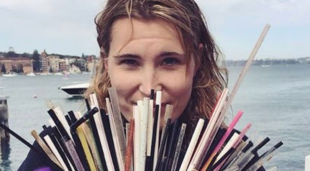 Spark and a friend recovered around 700 straws in just three days. Source: Harriet Spark