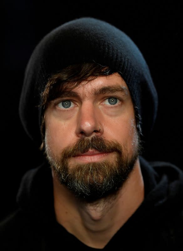 FILE PHOTO: Dorsey, co-founder of Twitter and fin-tech firm Square, sits for a portrait during an interview with Reuters in London