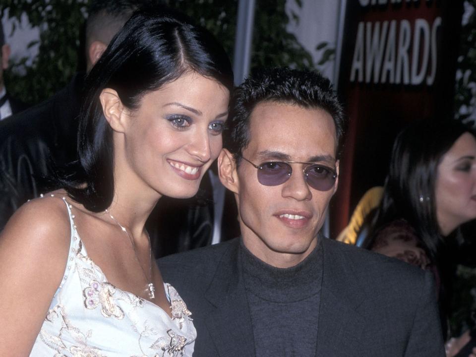 Singer Marc Anthony and girlfriend Dayanara Torres attend the 42nd Annual Grammy Awards on February 23, 2000 at the Staples Center in Los Angeles, California.