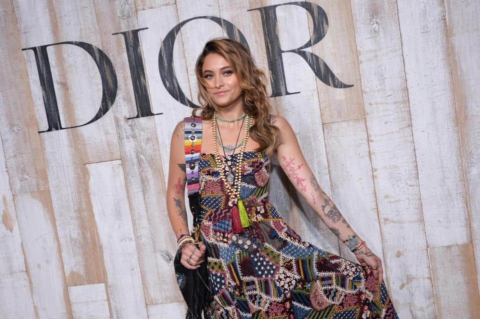 Paris Jackson posed outside the show, which took place in Chantilly, France. (Photo: Francois G. Durand/WireImage)