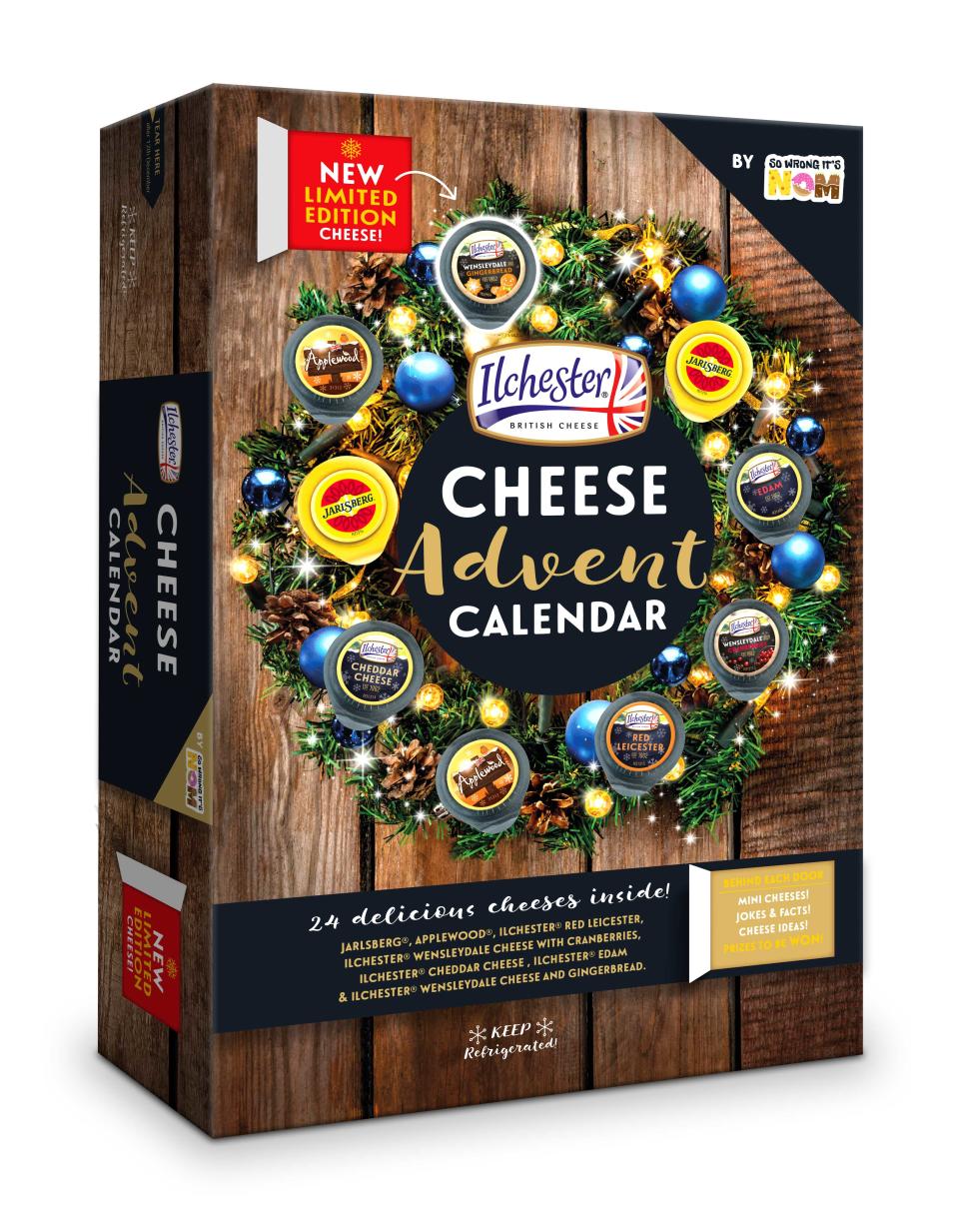 The Ilchester cheese advent calendar will be available in Sainsbury’s from November 14 [Photo: So Wrong It’s Nom]