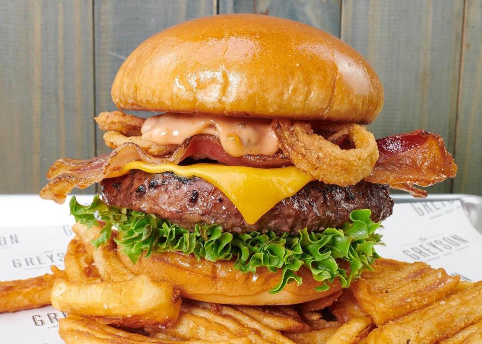 The Greyson is at 5045 96th St. E., Palmetto, near Moccasin Wallow Road and Interstate 75. The owners have announced plans to open a second location at 11161 S.R. 70 E. in Lakewood Ranch. Pictured is the Greyson Dry-Aged Grass Fed Burger.