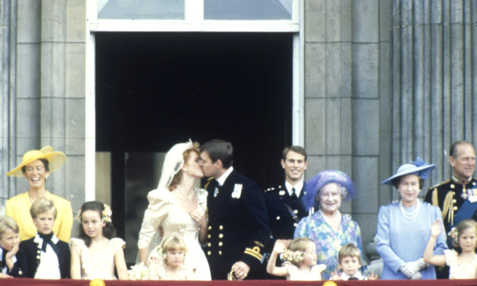 <span><span>The Newly Married Prince Andrew Duke of York and Lady Sarah Ferguson Now Duchess of York, 1986 </span><span>Historia/Shutterstock</span></span>