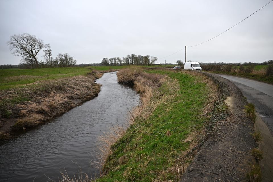 The River Wyre, close to St Michael's on Wyre, near Preston, north west England on February 20, 2023, is pictured following the discovery of a body on February 19. - Lancashire Police said on February 19 that a body had been found in the River Wyre, during the search for missing Nicola 'Nikki' Bulley. Bulley was last seen walking along the river on January 27 shortly after dropping her two daughters, aged nine and six, off at school. (Photo by Paul ELLIS / AFP) (Photo by PAUL ELLIS/AFP via Getty Images)