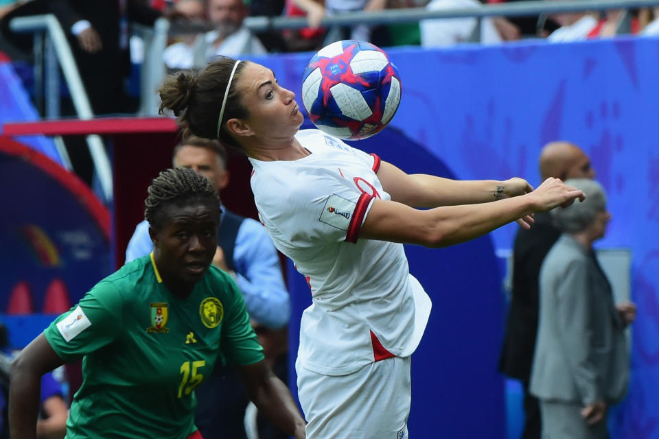 During the 2019 FIFA Women's World Cup France Round Of 16 match between England and Cameroon at Stade du Hainaut on June 23, 2019 in Valenciennes, France.