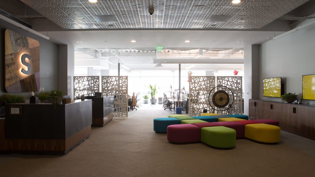Lobby of Slack office in San Francisco