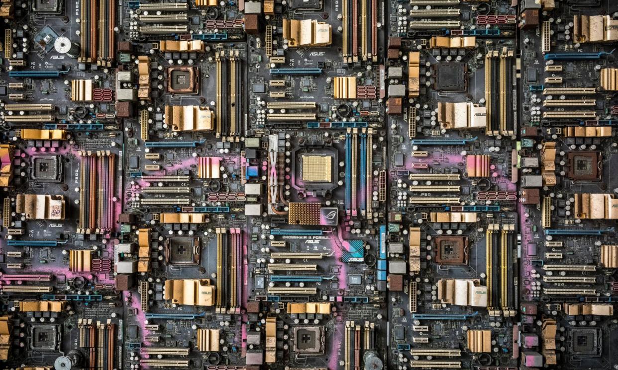 <span>A wall formed from electronic circuits in Taipei. Taiwan is one of the world's major producers and exporters of semiconductor chips.</span><span>Photograph: Wiktor Dąbkowski/ZUMA Press Wire/REX/Shutterstock</span>