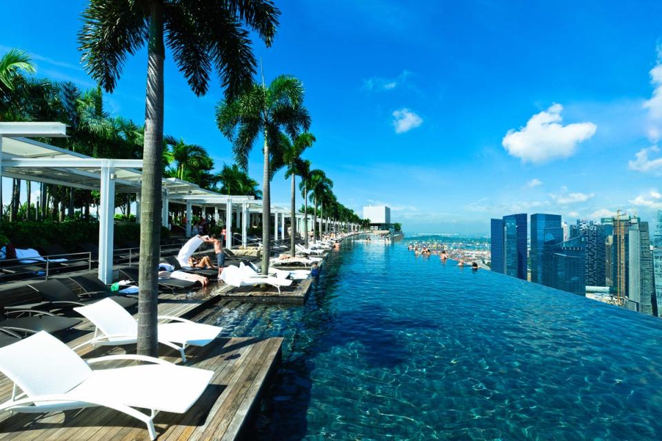 A view of the Infinity Pool at the top of Marina Bay Sands hotel (Marina Bay Sands)