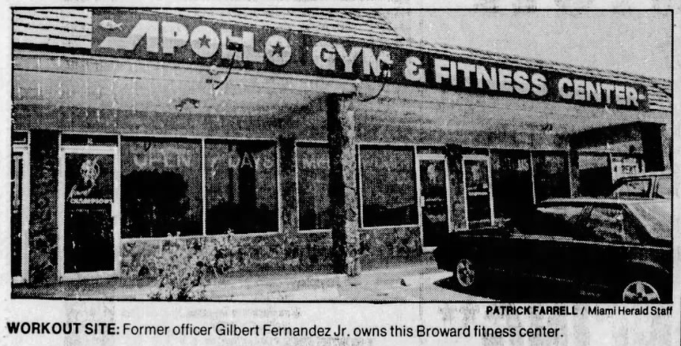 A photo of the Apollo Gym and Fitness Center, which was owned by former Miami-Dade police officer Gilbert Fernandez Jr. Patrick Farrell/Miami Herald via Newspapers.com