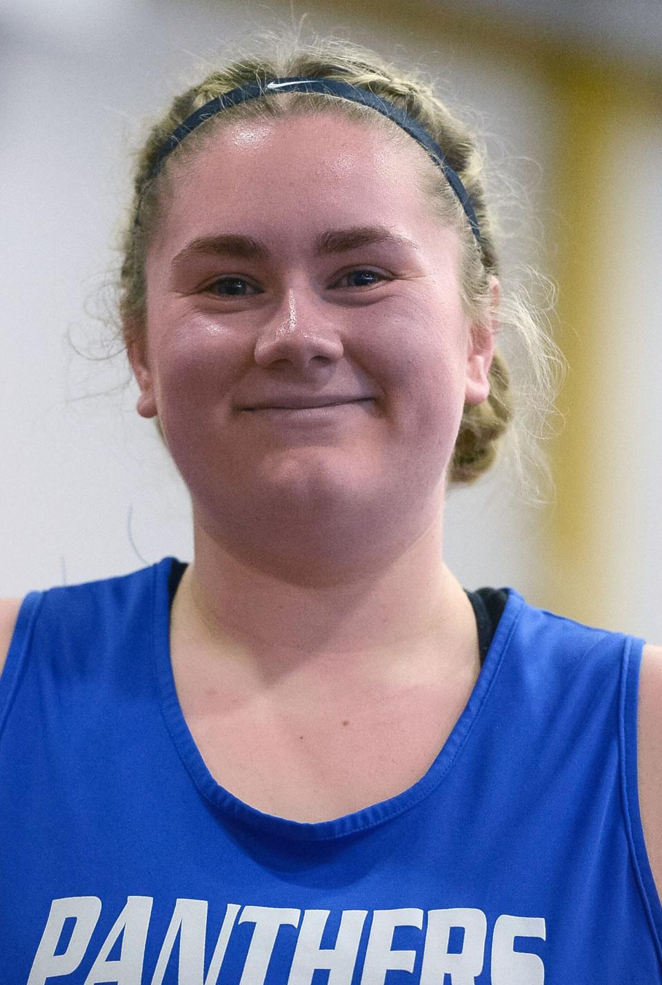 Hancock's Joslyn Foltz won the girls shot put during the Maryland Class 1A indoor track and field championships.