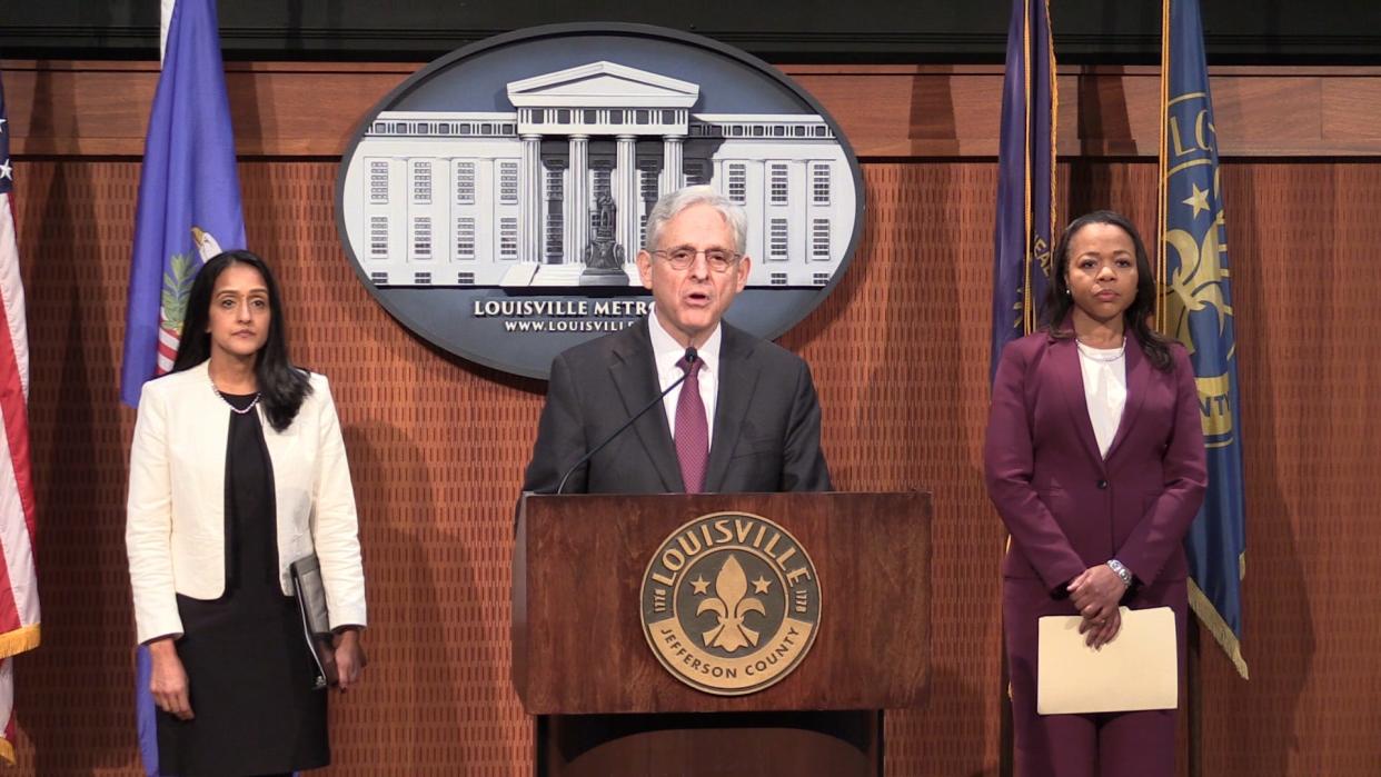 U.S. Attorney General Merrick Garland, speaking at a press conference Wednesday in Louisville, said the Department of Justice, which he oversees, will conduct a nationwide review of specialized police units like the new gang unit that Columbus police are operating.