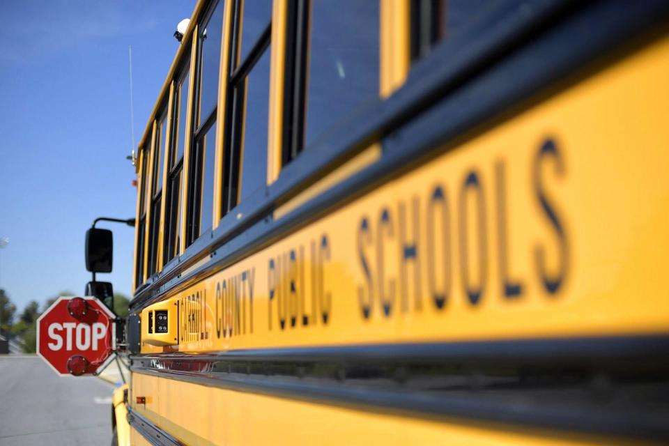 PHOTO: In this Jan. 17, 2024, file photo, a school bus for Baltimore County Public Schools is shown. (Dylan Slagle/The Baltimore Sun via TNS via Getty Images, FILE)