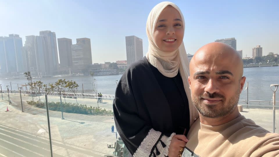 CNN producer Ibrahim Dahman is pictured with his wife, Rasha, by the River Nile in Cairo, Egypt on November 5. - Ibrahim Dahman/CNN