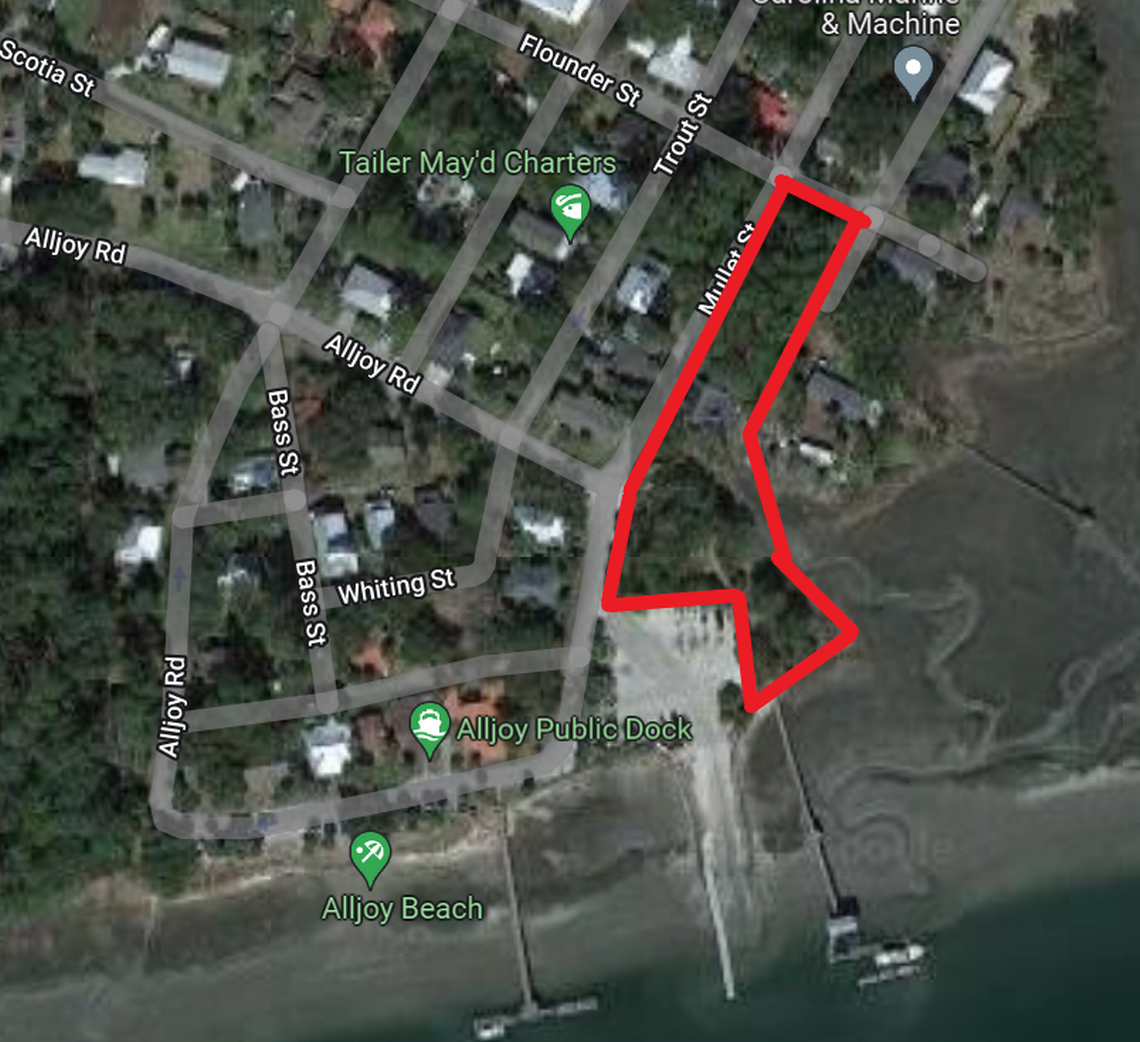 The county want to purchase the .75 acres surrounding the Alljoy Boat Landing