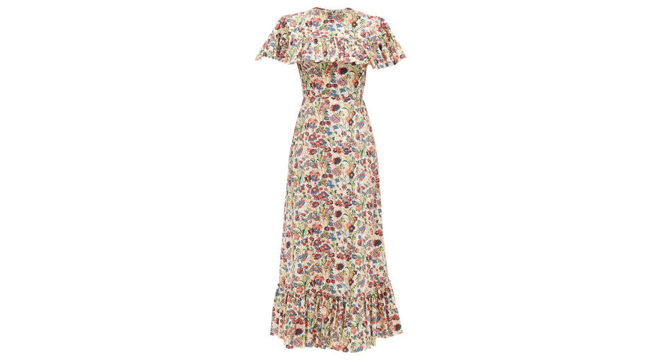 The Bombette ruffled floral-print cotton dress 