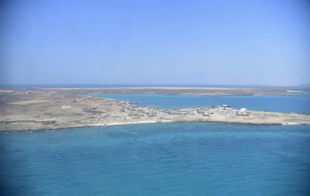 A general view shows Perim Island, called Mayun in Arabic, in the Bab al-Mandeb which residents said was seized from Houthi fighters by loyalist Yemeni troops and Gulf Arab forces, Yemen October 4, 2015. REUTERS/Stringer