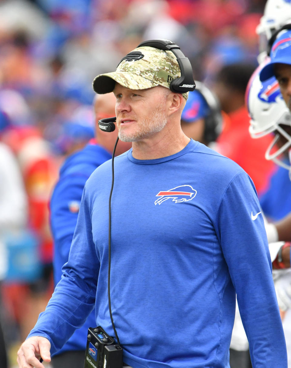 Buffalo Bills head coach Sean McDermott. Mandatory Credit: Mark Konezny-USA TODAY Sports