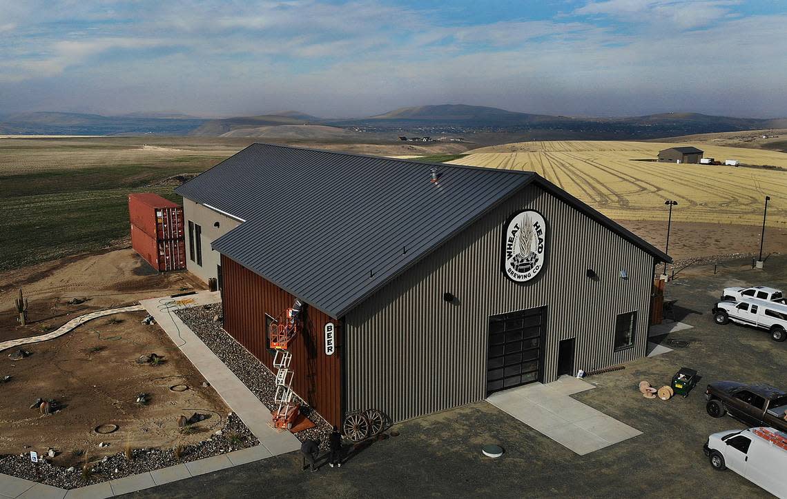 The Wheat Head Brewery Co. sits at an elevation of about 1,500 feet and offers a sweeping view of the Horse Heaven Hills and the Tri-Cities.