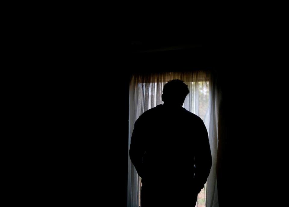 A teen who says he recently spent nearly 50 days in his room at a North Carolina juvenile detention center, except for showers and phone calls, is photographed on Wednesday, Jan. 3, 2024.