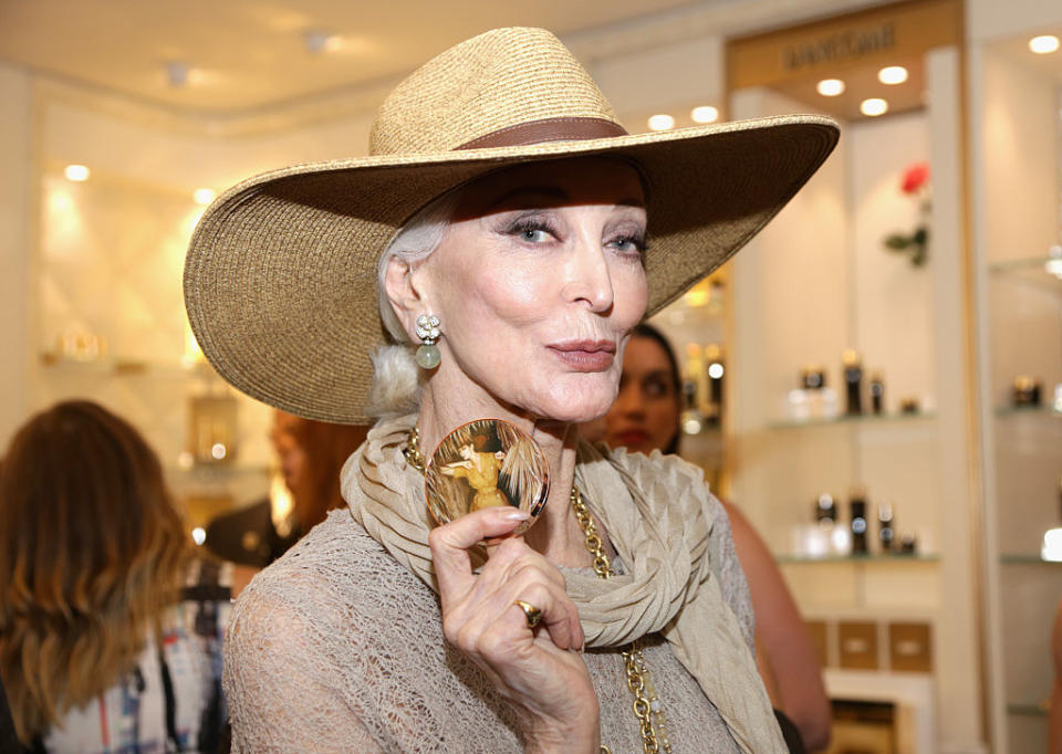 NEW YORK, NY – JULY 16: Carmen Dell’Orefice attends as Charlotte Tilbury and Bergdorf Goodman celebrate the Limited Edition Charlotte Tilbury x Norman Parkinson Collaboration at Bergdorf Goodman on July 16, 2015 in New York City. (Photo by Anna Webber/Getty Images for Charlotte Tilbury)