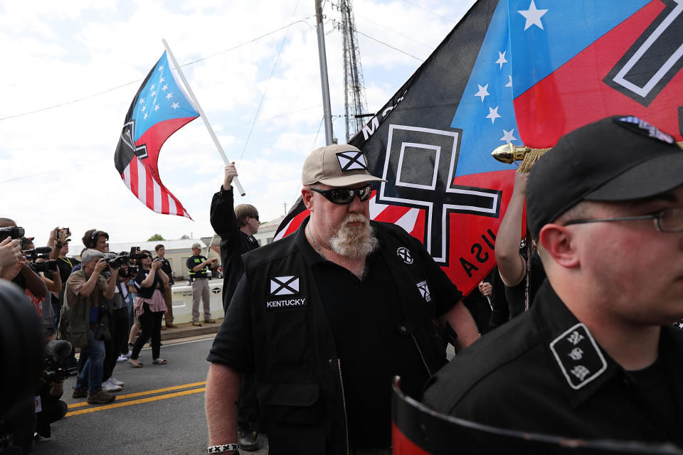 White nationalists rally in Newnan, Ga.