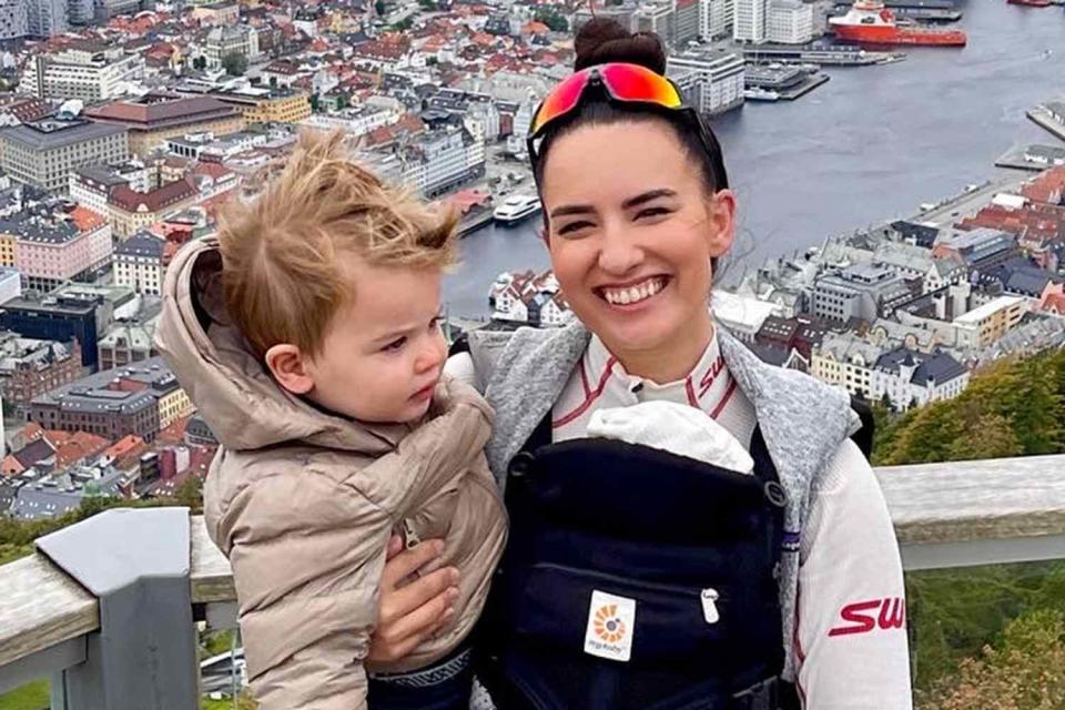 <p>Krysta Alexa</p> Krysta Alexa and her two kids in Norway