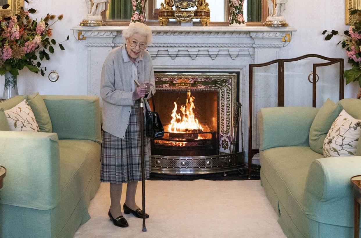 Queen Elizabeth II pictured at Balmoral, in Scotland, Tuesday.