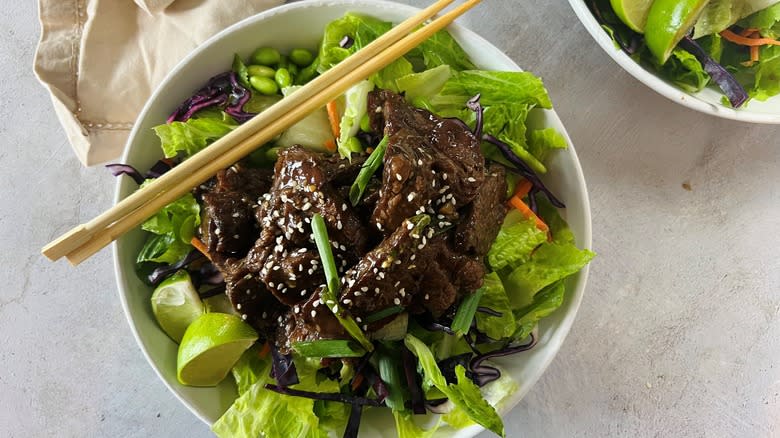 Mongolian Beef Salad With Ginger-Lime Vinaigrette