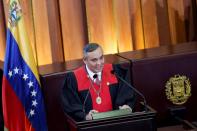 FILE PHOTO: President of Venezuela's Supreme Court Maikel Moreno speaks during a ceremony marking the opening of the new court term at Venezuela's Supreme Court, in Caracas