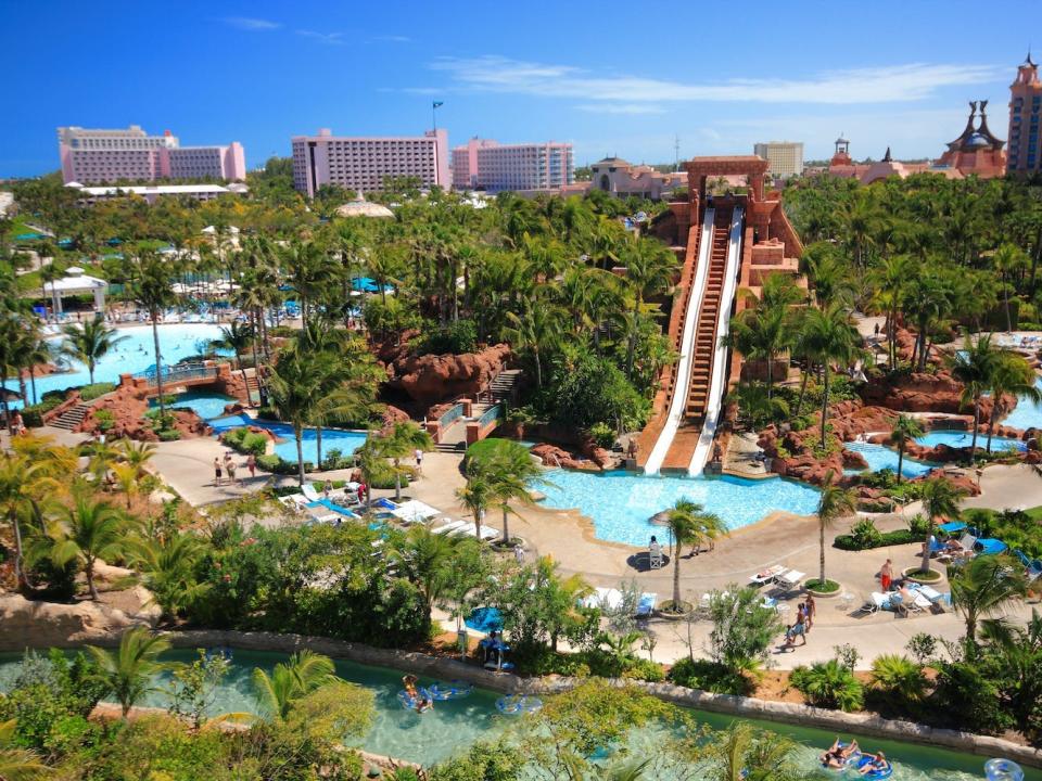 The water slide at the Atlantis property.