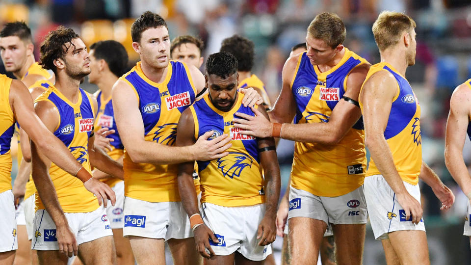 Reigning premiers West Coast could be on the bottom of the ladder to end round one. Pic: Getty