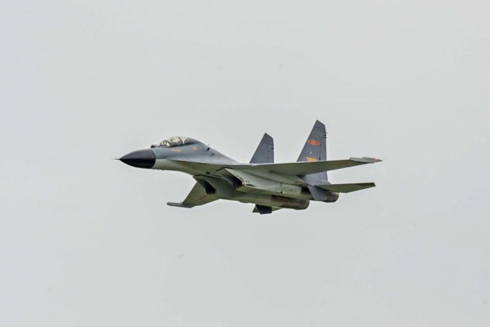 PHOTO: A J-11B fighter jet of the People's Liberation Army Air Force performs during an air show, Aug. 26, 2022, in Changchun, China. (Wang Heda/VCG via Getty Images)