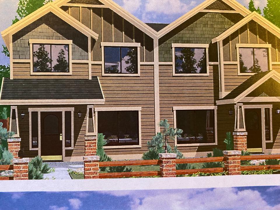 A rendering of what the townhomes will look like.