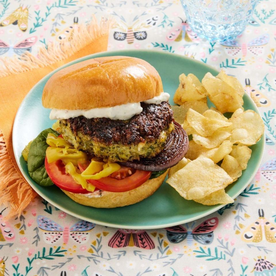 summer lunch ideas spinach feta burgers