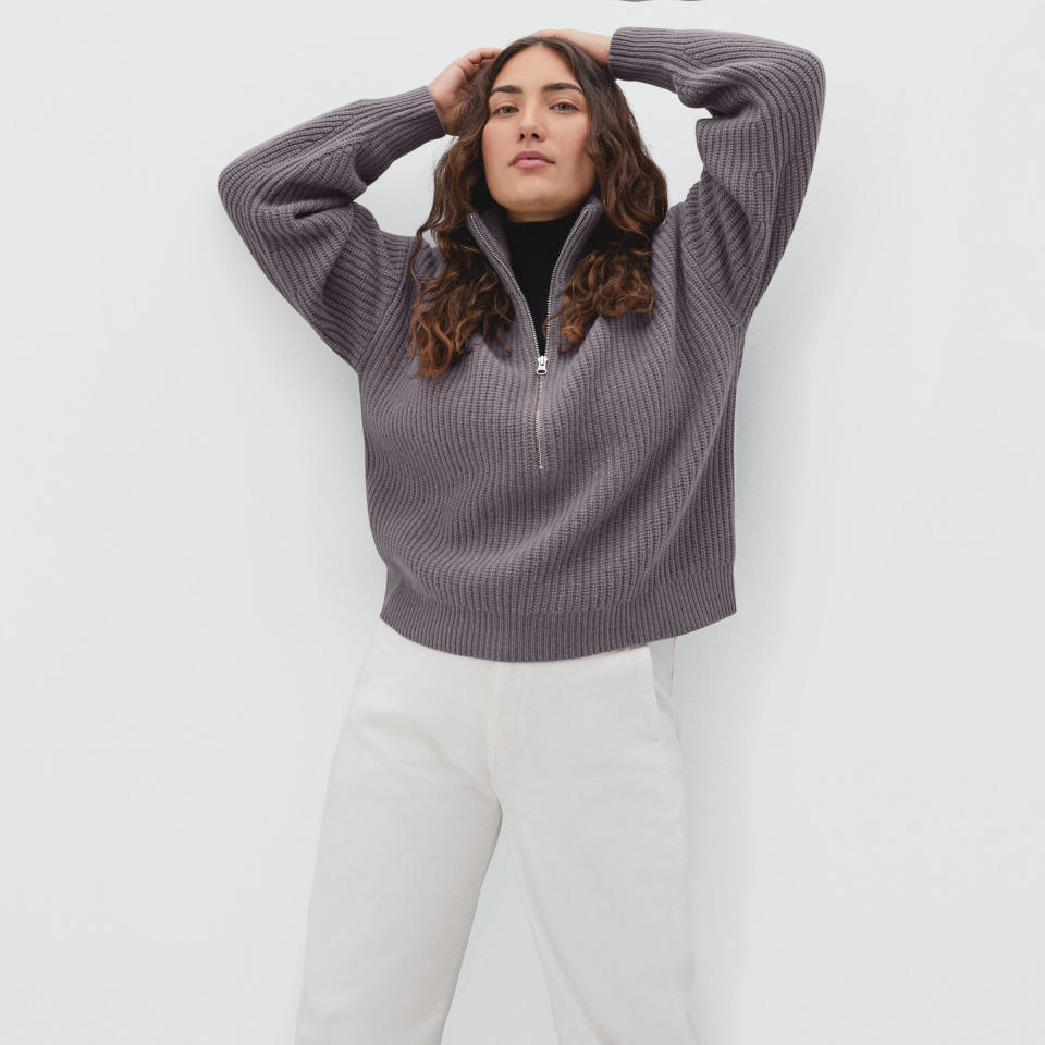 The Felted Merino Half-Zip Sweater- Everlane