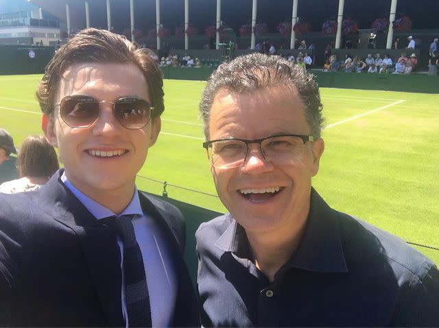 <p>Dominic Holland Instagram</p> Tom Holland and Dominic Holland.