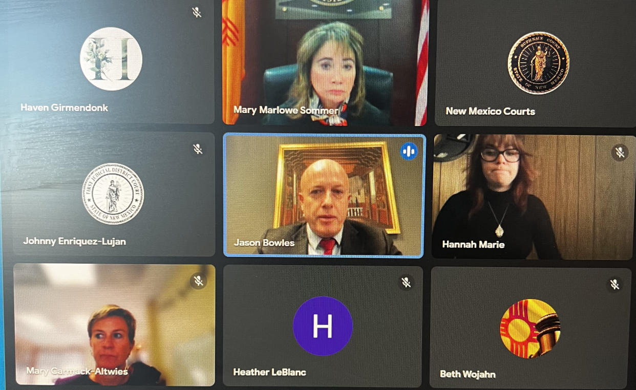 Gutierrez Reed (centre right) appeared at a virtual hearing on Friday (New Mexico Administrative Office of the Courts/PA)