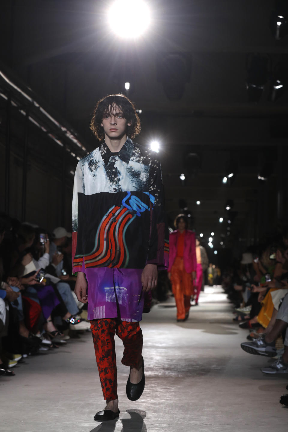 A model wears a creation for the Dries van Noten mens Spring-Summer 2020 fashion collection presented in Paris, Thursday, June 20 2019. (AP Photo/Thibault Camus)