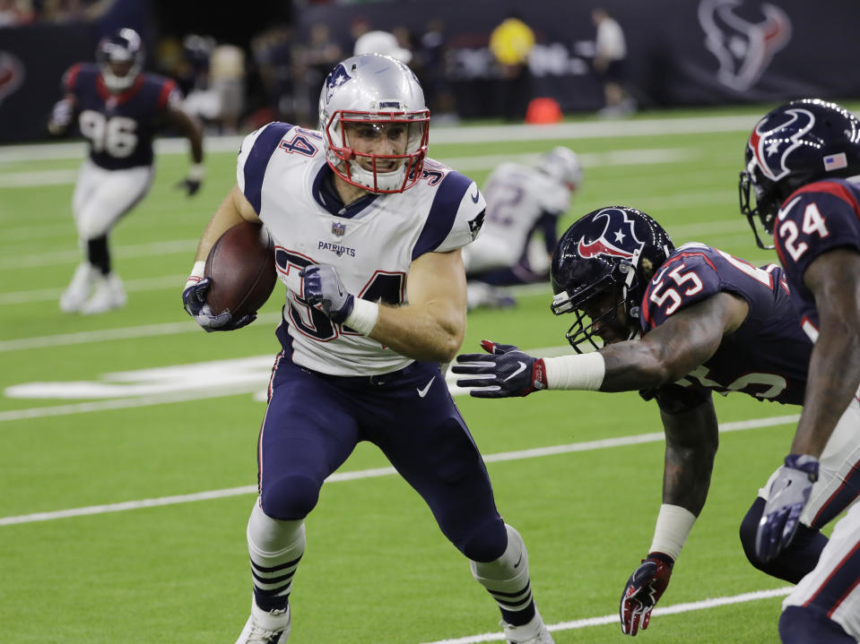 New England Patriots running back Rex Burkhead is going at a price in fantasy drafts that makes him very appealing for zeroRB enthusiasts. (AP Photo/David J. Phillip)